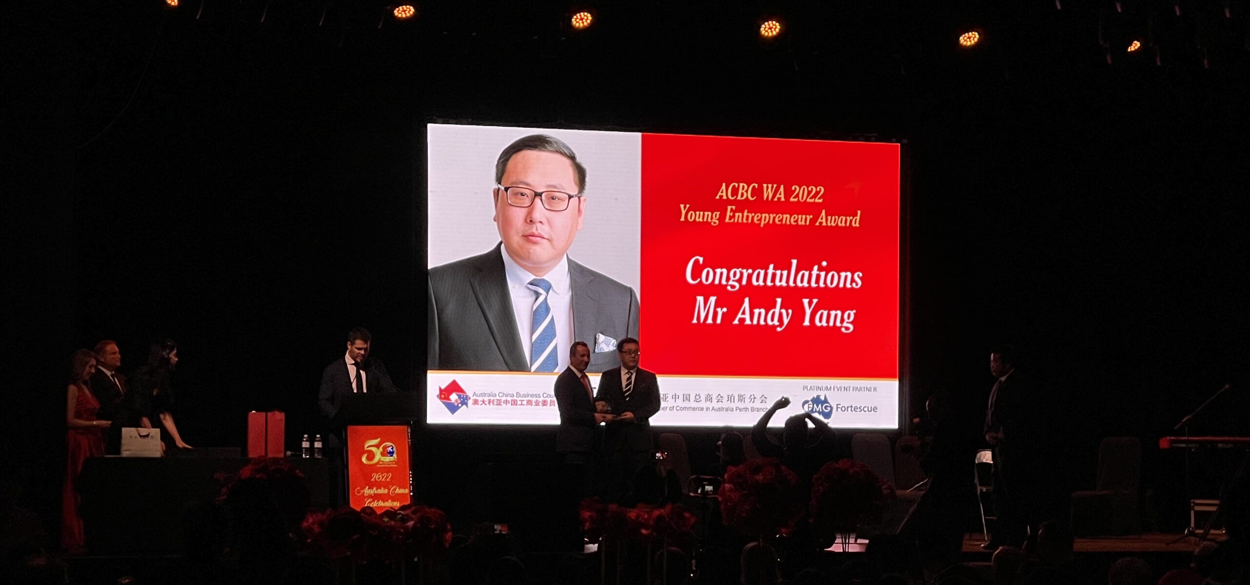 Black Diamond Drilling Managing Director Andy Yang at ACBC CCCA Awards 2022